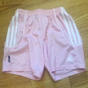 Adidas pink soccer shorts